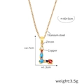 Golden titanium steel necklace featuring letter L pendant with colorful zircon stones - Letter L