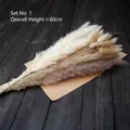 Set of natural dried flowers including white reed grass and lagurus for home decor 60cm - Set No. 1