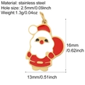 Golden stainless steel Santa Claus pendant with red enamel, 16x13mm size for DIY jewelry - Santa Claus (G25)