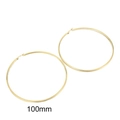 Orecchini a cerchio cavi oversize da 100mm in acciaio inossidabile placcato oro 18K - 100mm