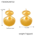 Pendientes geométricos de concha en acero de titanio chapado en oro de 18k - Dorado