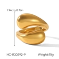 Chunky 18k gold plated stainless steel open ring with 1.94cm diameter and 10g weight - Double-head Organic Flow Style (HC-R30592-9)