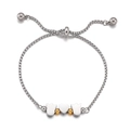 Verstelbare roestvrijstalen armband met tulp en hart hanger in zilveren metaalglans - Tulp Hart Stijl (KB146787-Z)