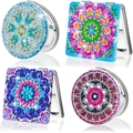DIY diamond art mandala foldable pocket mirror set with colorful sparkling rhinestones - Mandala Painted - Single