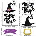 Detailed dimensions of Halloween DIY witch hat and Trick or Treat felt wall stickers - Witch Hat Trick or Treat Style