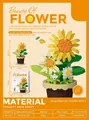 Sunflower building block toy set with 214 pieces and yellow floral model packaging - 7222 Sunflower Potted / 214pcs/Box