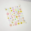 3D colorful rainbow and bunny nail stickers MT-119 with glossy relief heart designs - 3D Relief Drop Glue Cartoon Mix (M119)