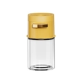 Frasco de especias de vidrio para cocina, recipiente transparente para sal con tapa amarilla. - Amarillo