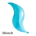 Blue 36 inch S-shaped aluminum foil balloon with metallic finish for party decoration - 36 Inch / Neon Blue