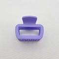 Minimalist square hair claw clip in purple matte rubber finish for high ponytail styling - Small (5.5CM) / Violet