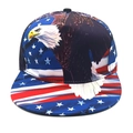 Casquette à visière plate avec motif drapeau américain et aigle pour style hip-hop - M (56-58cm) / Style avec Impression Intégrale Drapeau Américain et Aigle Royal (1#)