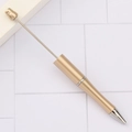 Creative DIY beaded ballpoint pen in matte gold and silver metallic finish - Gold