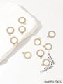 Gros plan de pendentifs soleil géométriques dorés avec strass et mesures précises - Rond / Or / 10 pcs/Paquet