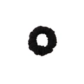 Coletero scrunchie negro de tela de punto elástica con diseño plisado para el cabello - Negro