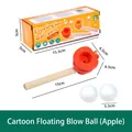 Wooden floating blow ball game with apple design and foam balls for kids training - Apple Style