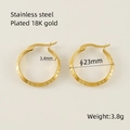 18K vergulde roestvrijstalen oorringen met Grieks patroon en een diameter van 23 mm - Goud