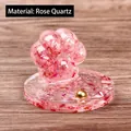 Cat paw resin ornament made of translucent rose quartz with gold foil and glitter - Rose Quartz