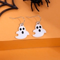 Ghost drop earrings in white alloy finish for Halloween costume accessory - FX193 (White Alloy Ghost)