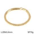 Bracciale a catena a maglie barbazzale dorato con chiusura a moschettone lucida - Stile Oro 5.4mm (KB138279-Z)