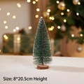 Mini Christmas tree with white snow effect and wooden base, 8x20.5cm festive tabletop decor - Cedar Tree 20CM