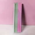 Rainbow paper pencils set with 6 pieces in pink and green colors in a clear plastic box - Non-Sharpened Rainbow Pencils / Rainbow