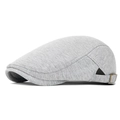 Classic light grey knitted duckbill cap with adjustable bronze metal buckle - Light Gray