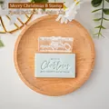 Merry Christmas and Happy New Year fondant cookie stamp with 5x2.7cm acrylic mold - Merry Christmas Style B