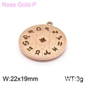 Colgante del zodiaco en oro rosa con estrella calada de acero inoxidable, 22x19mm - 22*19mm / Oro rosa