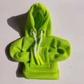 Mini felpa con cappuccio verde fluorescente per leva del cambio con coulisse e tasca - Verde Fluorescente con Occhielli