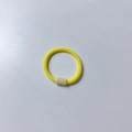 Elastic bright yellow hair tie for girls with a beige cylinder bead detail - Bright Yellow