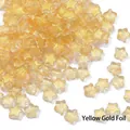 Yellow star-shaped glass beads with gold foil inserts for DIY jewelry making - 8mm 10Pcs/Bag / Yellow Gold Powder