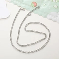 Silver metal crossbody phone chain strap with heart pendant and lobster clasps - 7.5mm Crossbody Chain