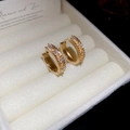 Orecchini vintage dorati con zirconi marquise su scatola regalo in velluto morbido - Cerchio Dorato con Zirconia Marquise Vintage (Chiusura 6#-Oro)