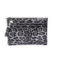 Fashionable leopard print envelope clutch bag in dark grey leopard pattern for women - Gray
