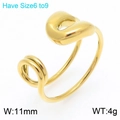 Modern gold twisted open ring with a polished chunky aesthetic for women - US 6 / Gold