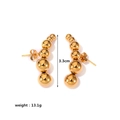 Detailed view of gold ball earrings with 3.3cm height scale and 13.1g weight display - Graduated Bead Combination Style (AJ289-H)