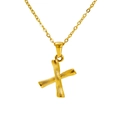 18k gold plated stainless steel necklace with textured cross pendant variant - Letter X(X)