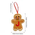 Gingerbread man plush ornament with red letter J and festive white wave embroidery - Style J