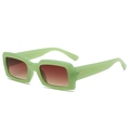 Gafas de sol rectangulares modernas con montura verde frijol y lentes degradadas marrones - Verde