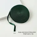 Dark green velvet ribbon roll 1cm wide 10m long for DIY Christmas bow gift wrapping - 1cm*10m / Dark Green