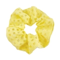 Elastic yellow plaid organza scrunchie hair tie for women on a white background - 13cm Plaid Style / Yellow Plaid