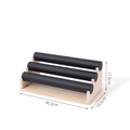 Espositore per orologi a tre livelli in legno e pelle nera, dimensioni 40,3 cm x 19,5 cm - 40cm/3 Livelli / Pelle Nera