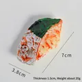 Realistic artificial fish slice toy keychain in orange and white, size 7x3.8cm - Thin Fish Block (Model Only)