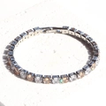 Tennis bracelet with white and champagne cubic zirconia in silver-tone metal - Champagne White