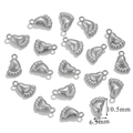 Silver stainless steel tiny footprint charm for DIY jewelry, 10.5mm x 6.5mm size details - Footprint / Silver