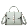 Chic light green crossbody bag with gold metal twist lock and top handle for women - Sky Blue