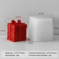 Moule à bougie en silicone en forme de cadeau rouge avec nœud pour Noël - Cadeau de Noël H-1029