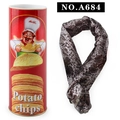 Funny potato chip can prank toy with a red container and a spring-loaded toy snake - Red Potato Chips Can (A684)