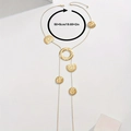 Detail of gold hammered disc necklace with adjustable 50+5cm chain on white background - Semicircle Gold