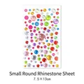 Small round colorful crystal diamond stickers in 7.5x13cm sheet for DIY crafts - Small Round Gem Style